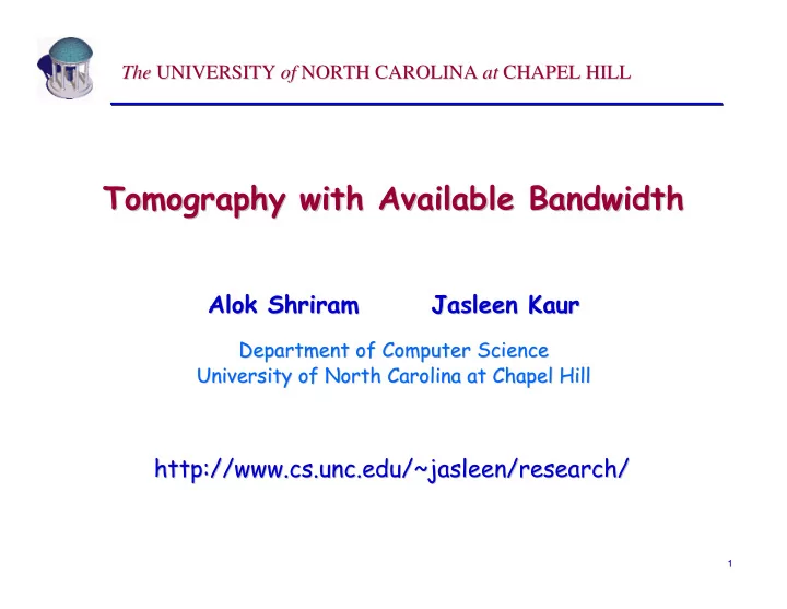 tomography with available bandwidth with available