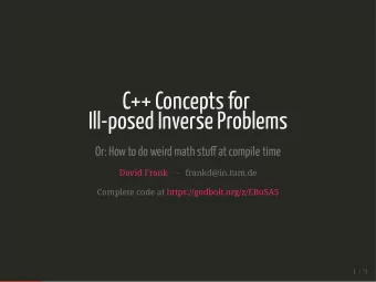 C++ Concepts for  C++ Concepts for  Ill-posed Inverse Problems  Ill-posed Inverse Problems  Or: How