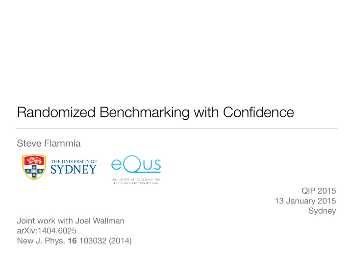 randomized benchmarking with confidence