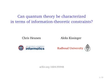 Can quantum theory be characterized  in terms of information-theoretic constraints?  Chris Heunen