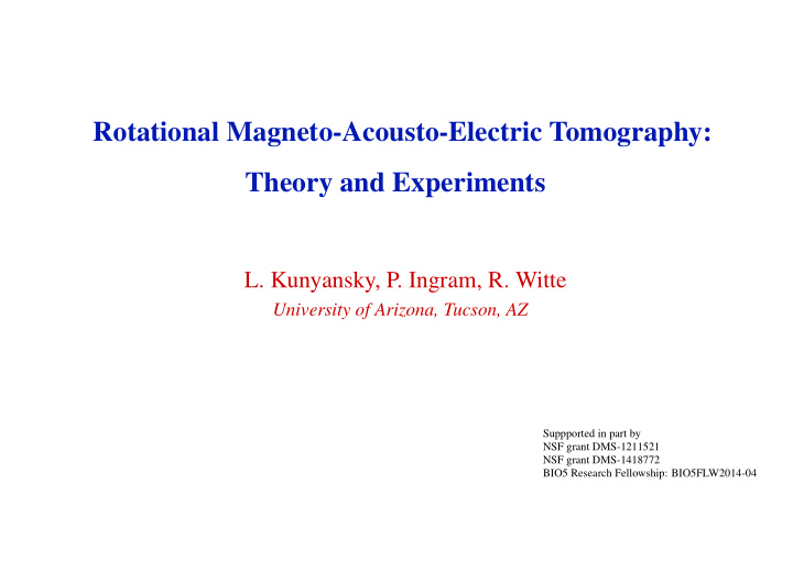 rotational magneto acousto electric tomography theory and