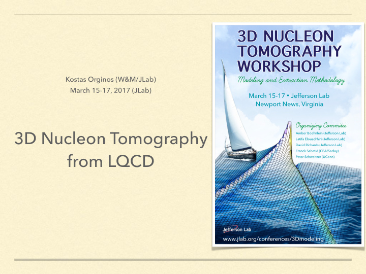 3d nucleon tomography from lqcd introduction