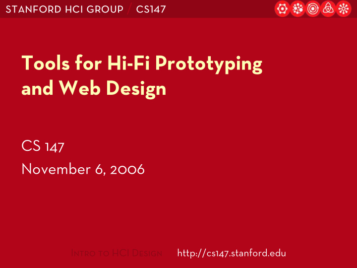 tools for hi fi prototyping and web design