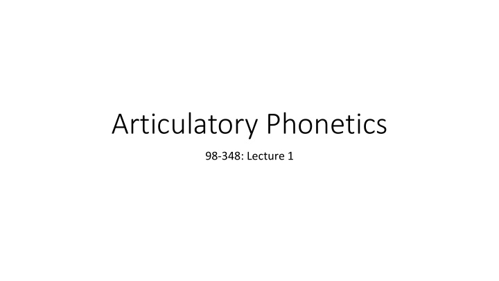 articulatory phonetics