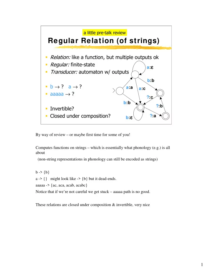 regular relation of strings