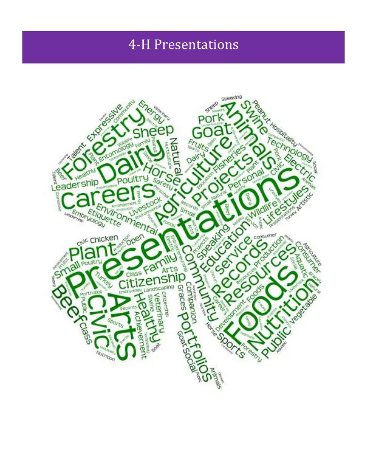 4 h presentations