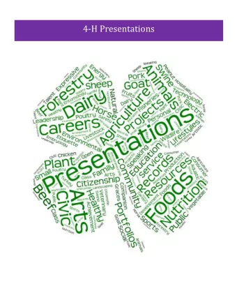 4-H Presentations  2020 4-H Presentations at A Glance  Age Categories:  8-10, 11-13 &amp; 14-18