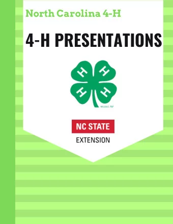 4-H PRESENTATIONS  4-H Presentations  What are 4-H Presentations?  4-H Presentations are a huge