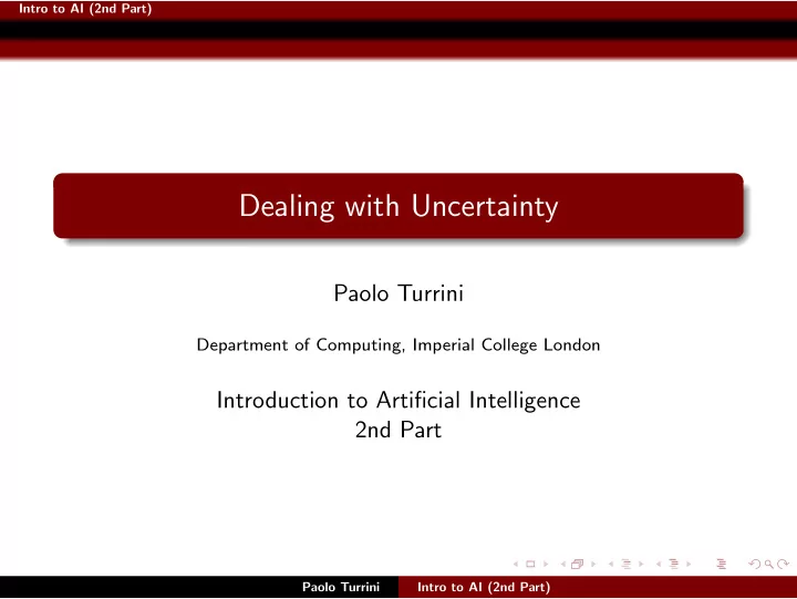 dealing with uncertainty