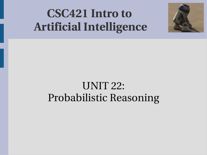 csc421 intro to artificial intelligence