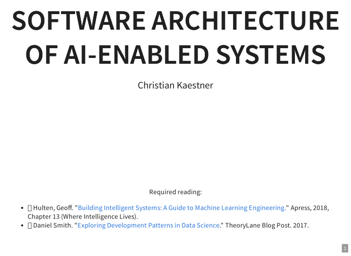 software architecture software architecture of ai enabled