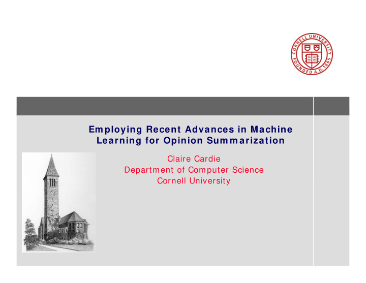 em ploying recent advances in machine learning for