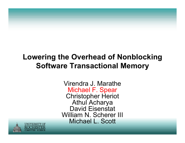 lowering the overhead of nonblocking software