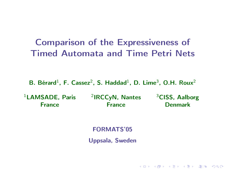 comparison of the expressiveness of timed automata and