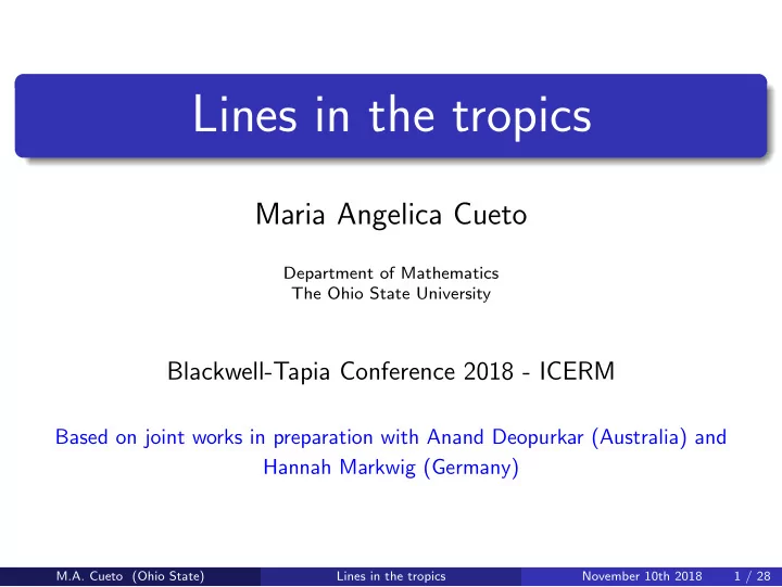 lines in the tropics