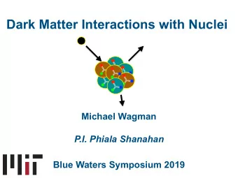 Dark Matter Interactions with Nuclei  Michael Wagman  P.I. Phiala Shanahan  Blue Waters Symposium