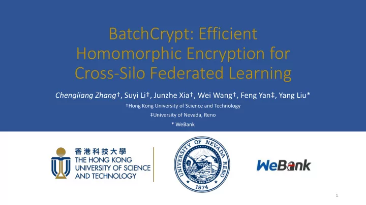 batchcrypt efficient homomorphic encryption for cross