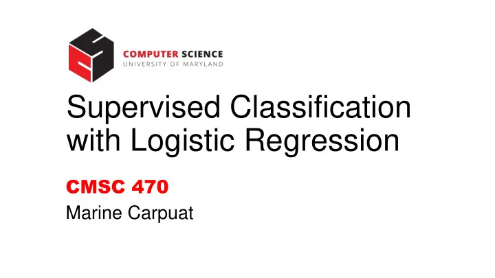supervised classification