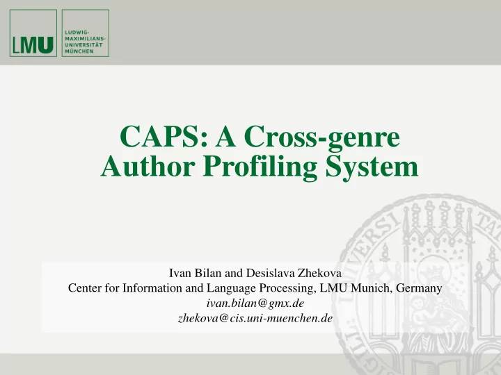 caps a cross genre