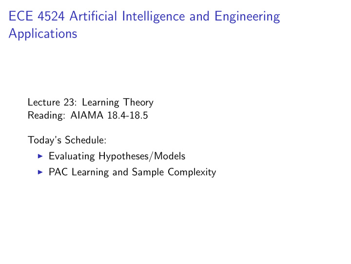 ece 4524 artificial intelligence and engineering