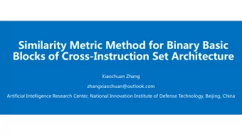 Similarity Metric Method for Binary Basic  Blocks of Cross-Instruction Set Architecture  Xiaochuan