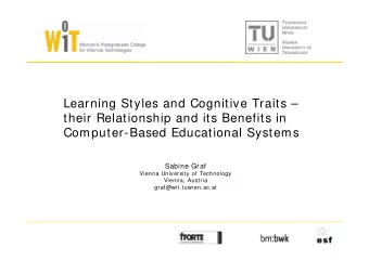 Learning Styles and Cognitive Traits   their Relationship and its Benefits in  Computer-Based