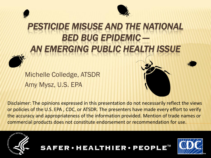 pe pesticide icide misus use e and nd the he nation onal