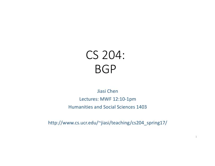 cs 204 bgp