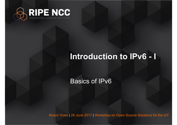 introduction to ipv6 i