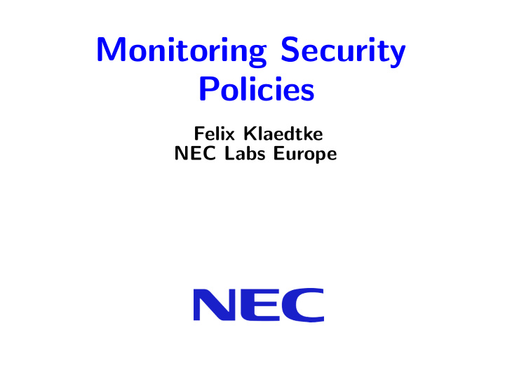 monitoring security policies