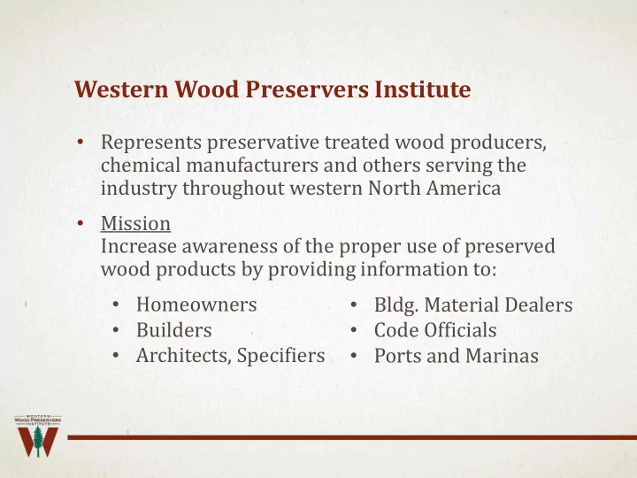 western wood preservers institute