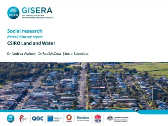 Social research  Narrabri Survey report  CSIRO Land and Water  Dr Andrea Walton|  Dr Rod McCrea