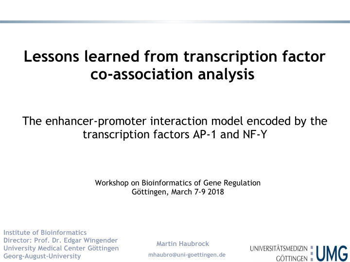 lessons learned from transcription factor co association