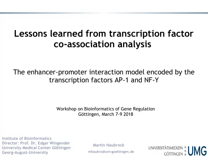 lessons learned from transcription factor co association