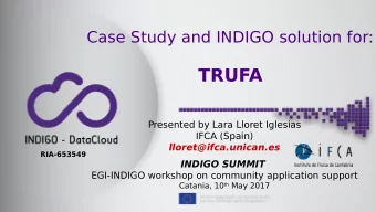 TRUFA  Presented by Lara Lloret Iglesias  IFCA (Spain)  lloret@ifca.unican.es  RIA-653549  INDIGO