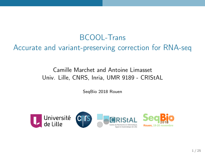 bcool trans accurate and variant preserving correction