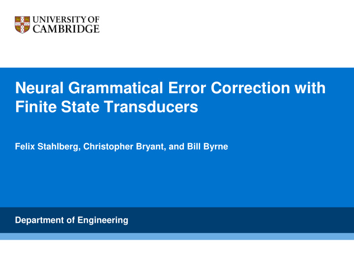 neural grammatical error correction with finite state