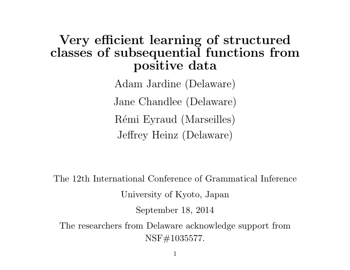 very efficient learning of structured classes of