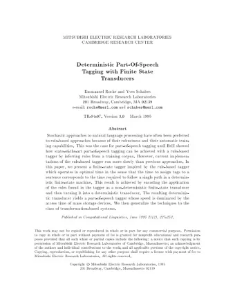 MITSUBISHI  ELECTRIC  RESEAR  CH  LABORA  TORIES  CAMBRIDGE  RESEAR  CH  CENTER  Determini  sti  c