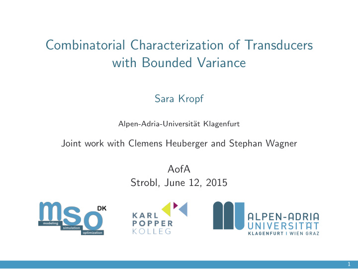 combinatorial characterization of transducers with