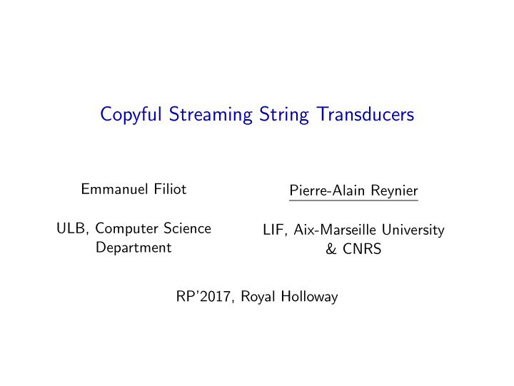 copyful streaming string transducers