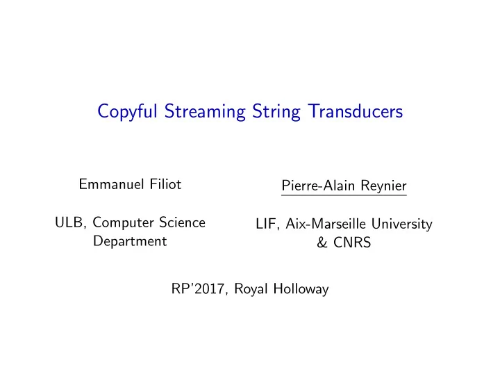copyful streaming string transducers