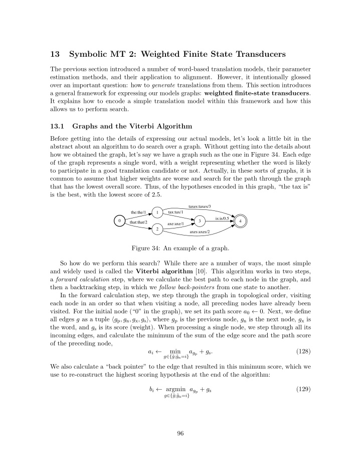 13 symbolic mt 2 weighted finite state transducers