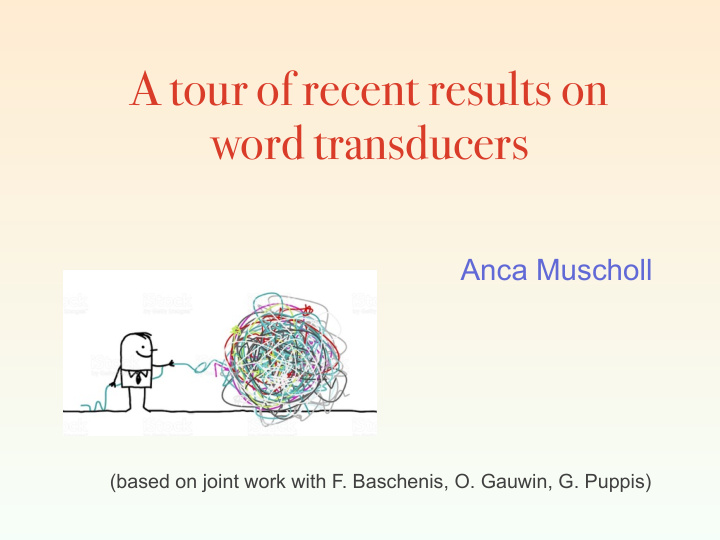 a tour of recent results on word transducers