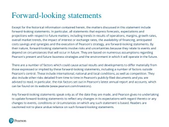 Forward-looking statements  Except for the historical information contained herein, the matters