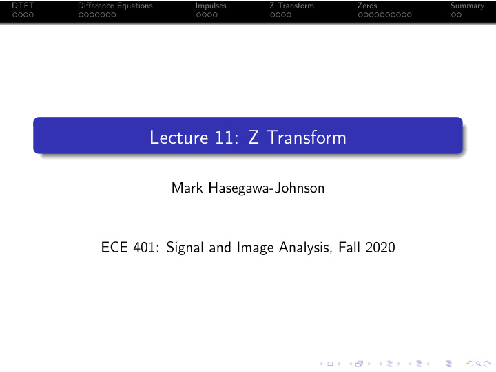 lecture 11 z transform