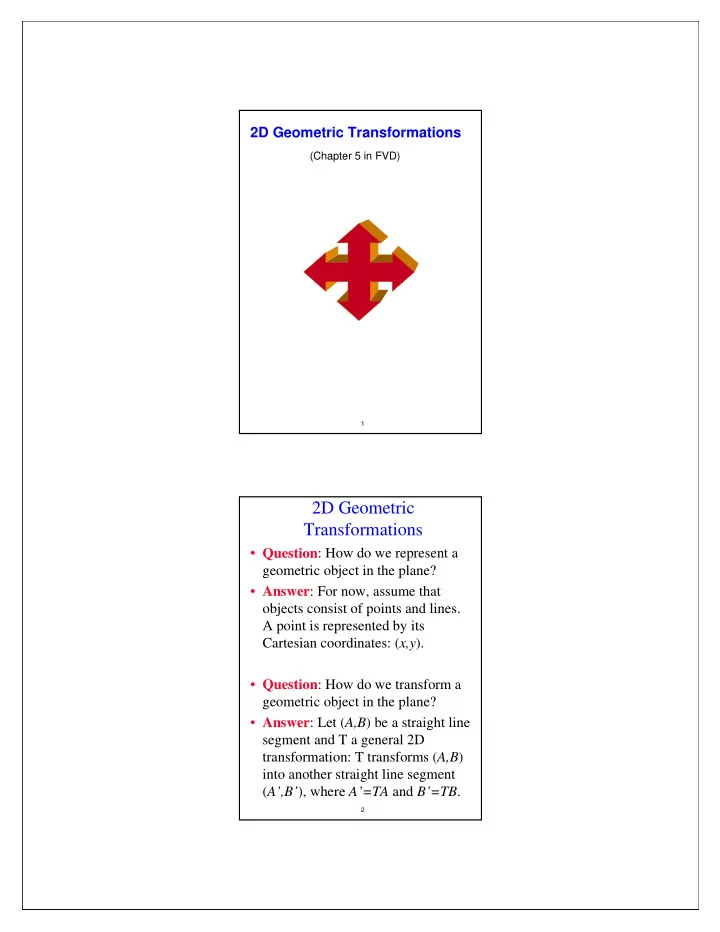 2d geometric transformations