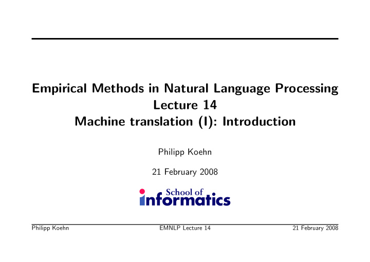 empirical methods in natural language processing lecture