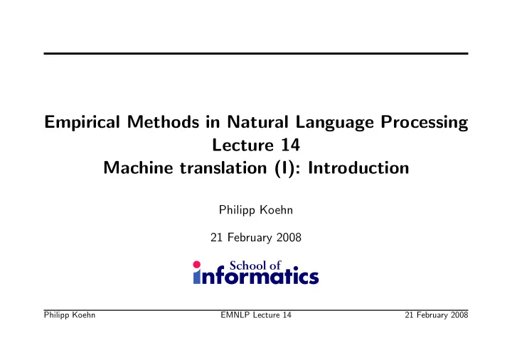 empirical methods in natural language processing lecture