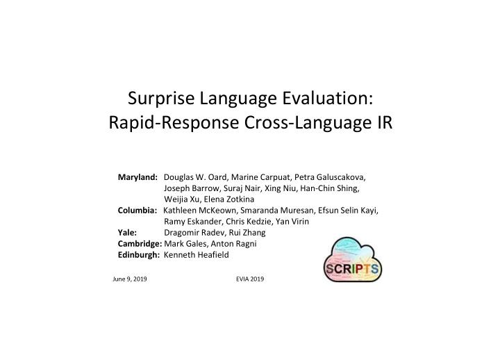 surprise language evaluation rapid response cross